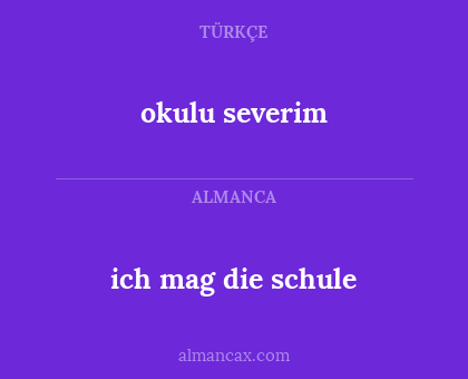 ich mag die schule - okulu severim