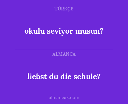 liebst du die schule? - okulu seviyor musun?