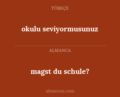 magst du schule? - okulu seviyormusunuz