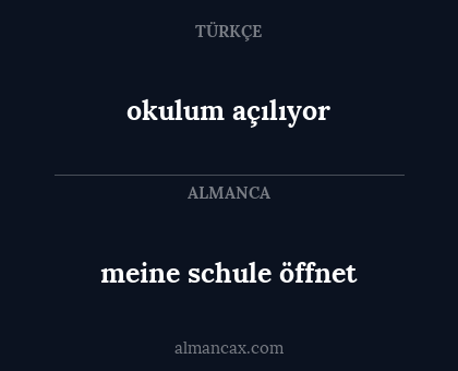 okulum açılıyor - meine schule öffnet