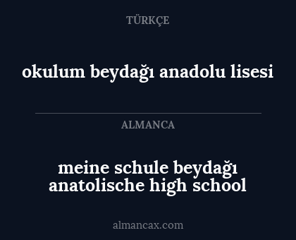 okulum beydağı anadolu lisesi - meine schule beydağı anatolische high school