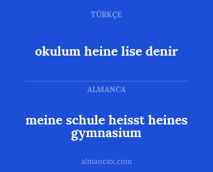 okulum heine lise denir - meine schule heisst heines gymnasium