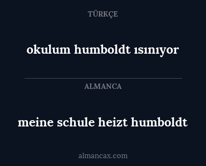 meine schule heizt humboldt - okulum humboldt ısınıyor