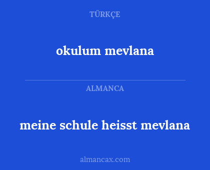meine schule heisst mevlana - okulum mevlana