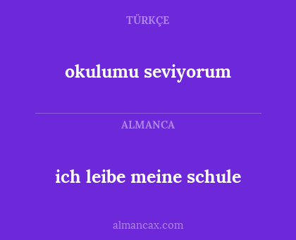 ich leibe meine schule - okulumu seviyorum