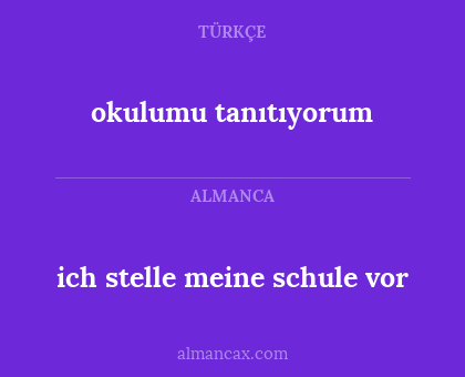 ich stelle meine schule vor - okulumu tanıtıyorum