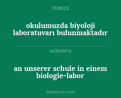 an unserer schule in einem biologie-labor - okulumuzda biyoloji laboratuvarı bulunmaktadır