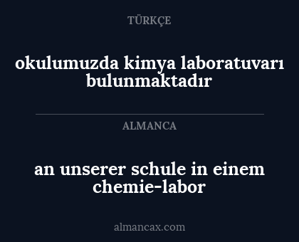 an unserer schule in einem chemie-labor - okulumuzda kimya laboratuvarı bulunmaktadır