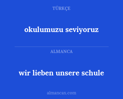 wir lieben unsere schule - okulumuzu seviyoruz