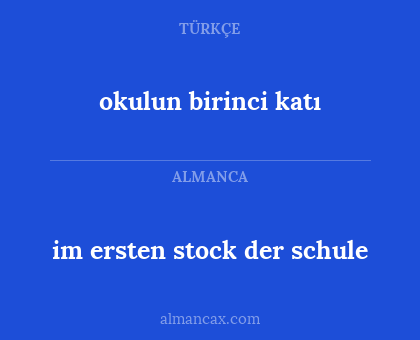 im ersten stock der schule - okulun birinci katı