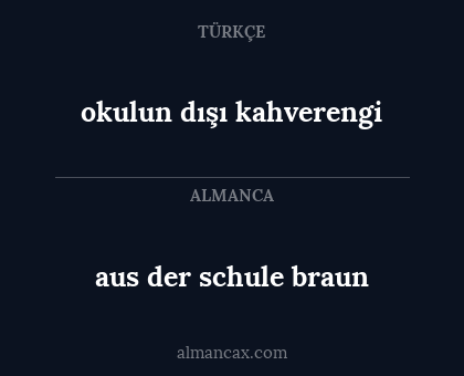 aus der schule braun - okulun dışı kahverengi