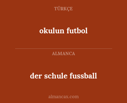der schule fussball - okulun futbol
