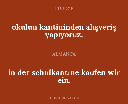in der schulkantine kaufen wir ein. - okulun kantininden alışveriş yapıyoruz.