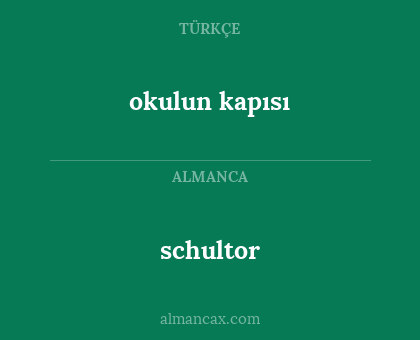 okulun kapısı - schultor
