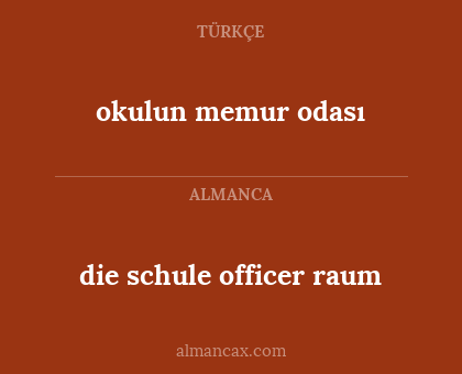 okulun memur odası - die schule officer raum