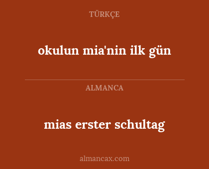 mias erster schultag - okulun mia'nin ilk gün