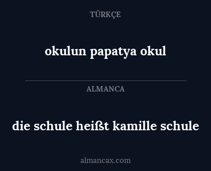 okulun papatya okul - die schule heißt kamille schule