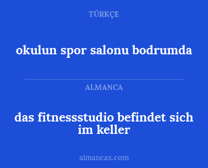 das fitnessstudio befindet sich im keller - okulun spor salonu bodrumda
