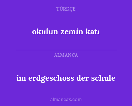 okulun zemin katı - im erdgeschoss der schule
