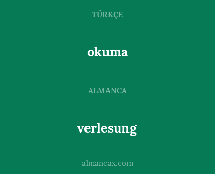 verlesung - okuma