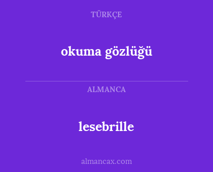 lesebrille - okuma gözlüğü
