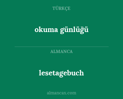 lesetagebuch - okuma günlüğü