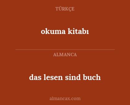 okuma kitabı - das lesen sind buch