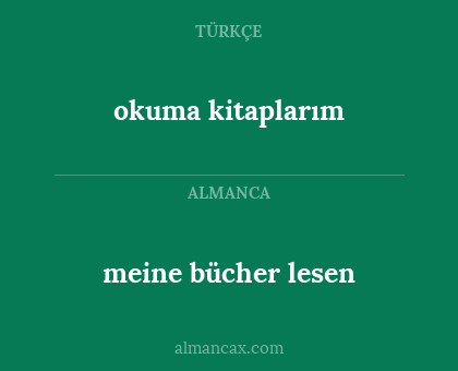 meine bücher lesen - okuma kitaplarım