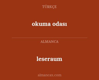 okuma odası - leseraum