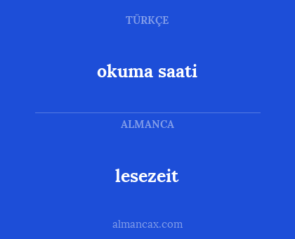 lesezeit - okuma saati