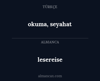 lesereise - okuma, seyahat