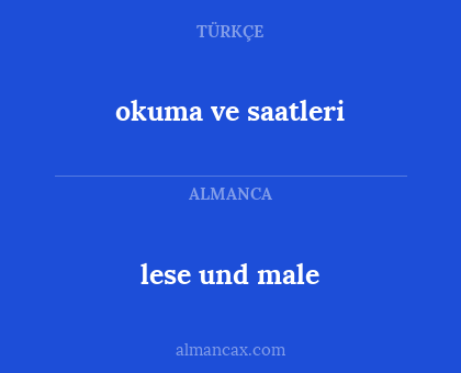 lese und male - okuma ve saatleri