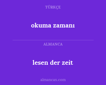 okuma zamanı - lesen der zeit