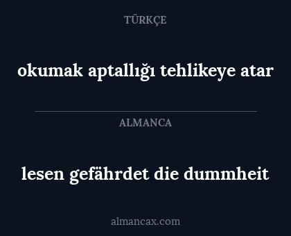 okumak aptallığı tehlikeye atar - lesen gefährdet die dummheit