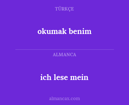 ich lese mein - okumak benim