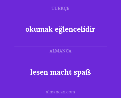 lesen macht spaß - okumak eğlencelidir