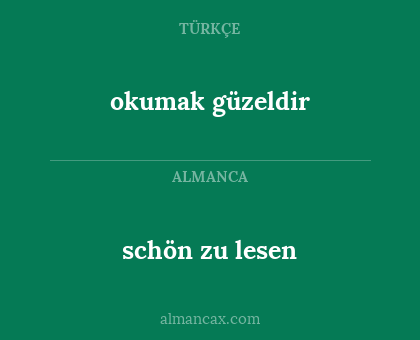schön zu lesen - okumak güzeldir