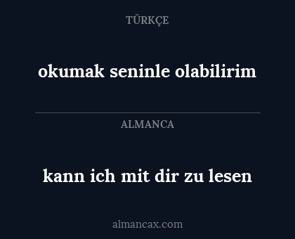 okumak seninle olabilirim - kann ich mit dir zu lesen