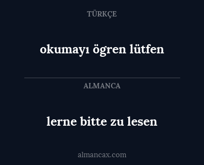 lerne bitte zu lesen - okumayı ögren lütfen