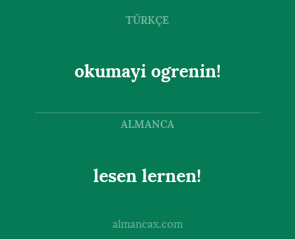 okumayi ogrenin! - lesen lernen!