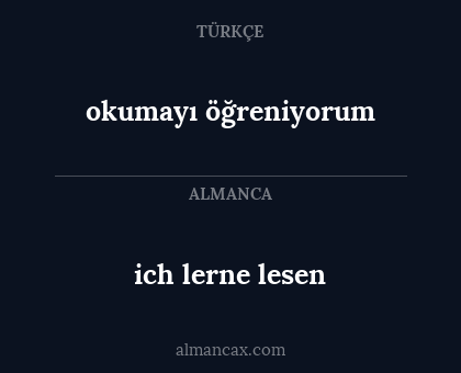 ich lerne lesen - okumayı öğreniyorum