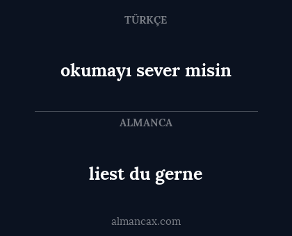 liest du gerne - okumayı sever misin