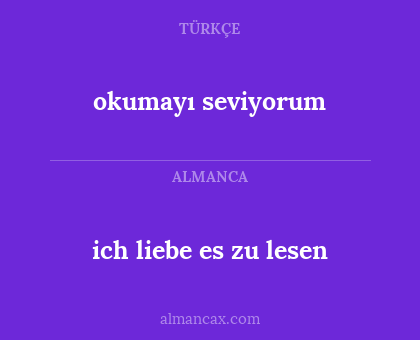 ich liebe es zu lesen - okumayı seviyorum