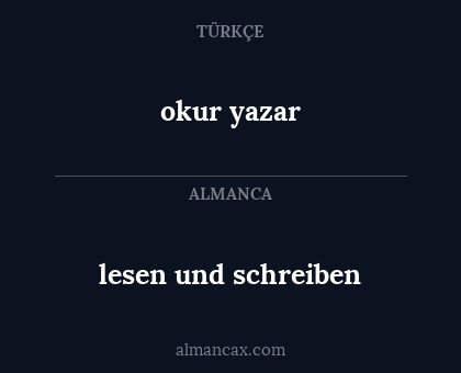 lesen und schreiben - okur yazar