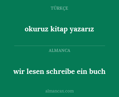 okuruz kitap yazarız - wir lesen schreibe ein buch