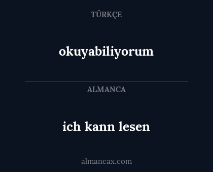 ich kann lesen - okuyabiliyorum