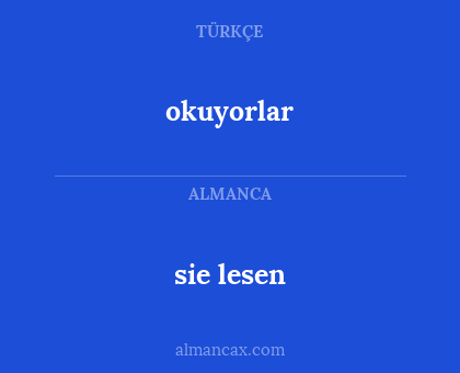 sie lesen - okuyorlar