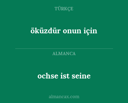 öküzdür onun için - ochse ist seine