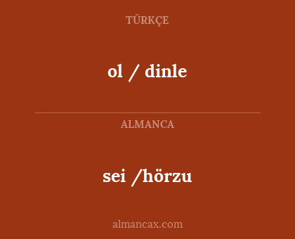 sei /hörzu - ol / dinle