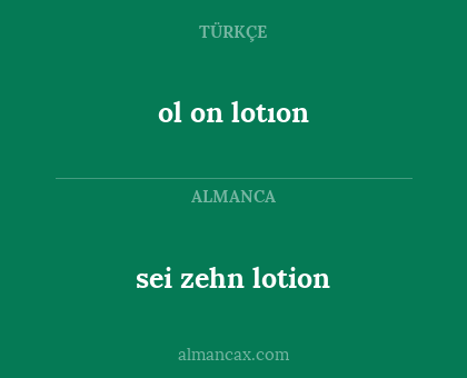 ol on lotıon - sei zehn lotion